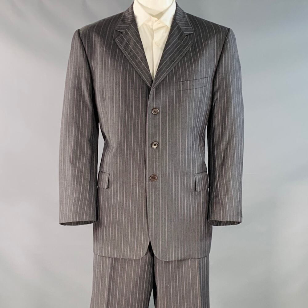 PAUL SMITH 46 Westbourne Regular Grey Purple Pinstripe Wool Notch Lapel Suit